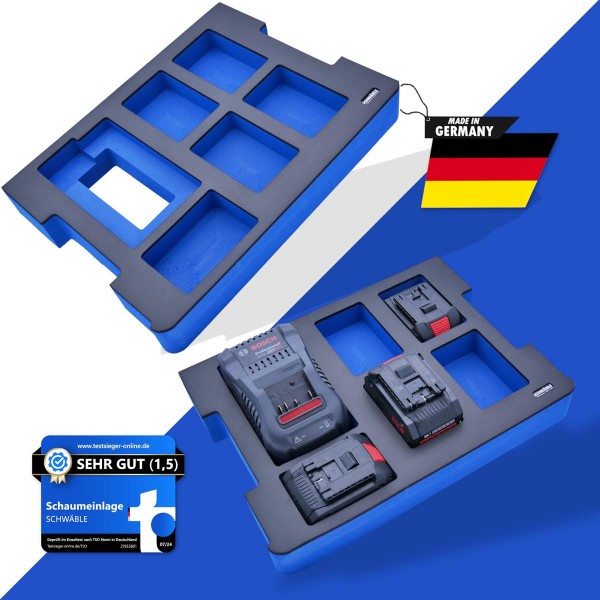 SCHWÄBLE® Schaumeinlage Schaumstoffeinlage für Bosch Akku-Starter-Set GAL1880