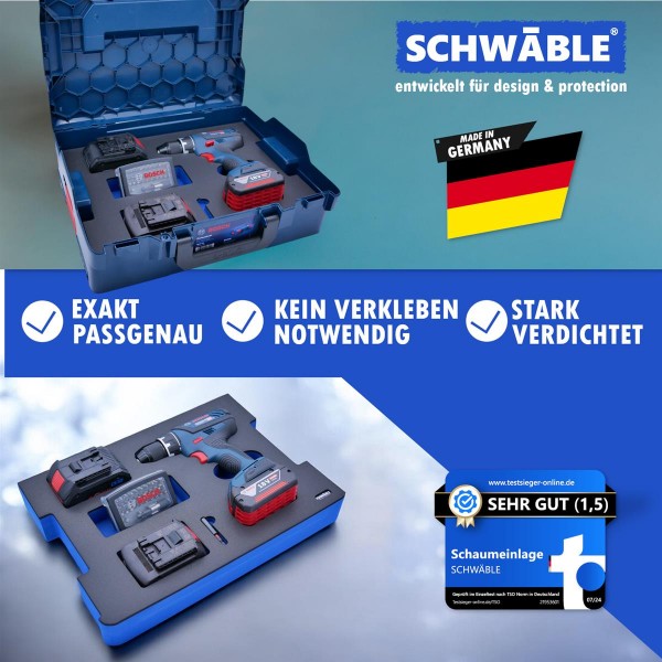 SCHWÄBLE® Schaumeinlage Schaumstoffeinlage f. Bosch Akku-Bohrschrauber GSR18V-28
