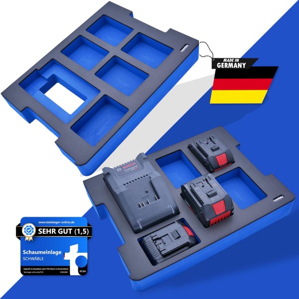SCHWÄBLE® Schaumeinlage Schaumstoffeinlage f. Bosch Akku-Starter-Set GAL18-20-40