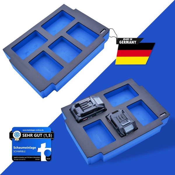 SCHWÄBLE® Schaumeinlage Schaumstoffeinlage für Makita Akkus Akkupack 40V 2-4Ah