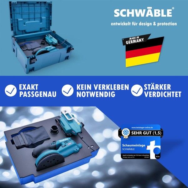 SCHWÄBLE Schaumeinlage Schaumstoffeinlage f. Makita Akku-Exzenterschleifer BO001