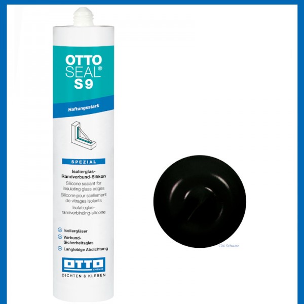 Otto Chemie Ottoseal S9 Isoliergrlas-Randverbund-Silikon Silicon 310ml schwarz