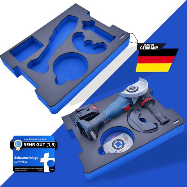 SCHWÄBLE® Schaumeinlage Schaumstoffeinlage Bosch Akku-Winkelschleifer GWX18V-10