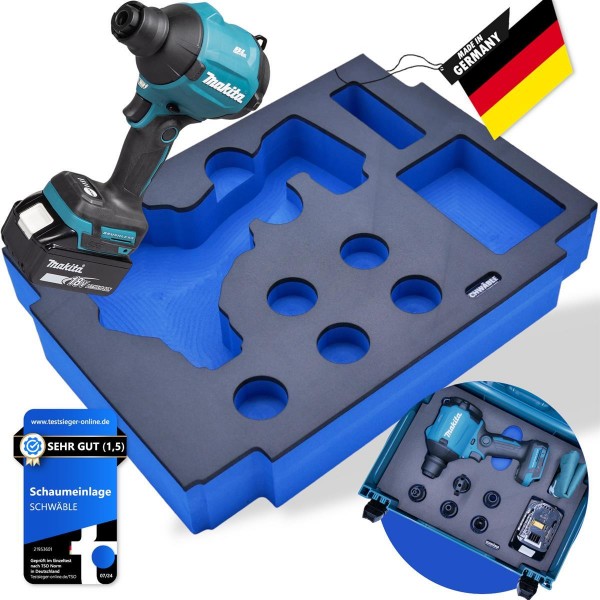 Makita Akku-Gebläse Ausbläser 18V DAS180SZ + Schwäble Schaumstoffeinlage