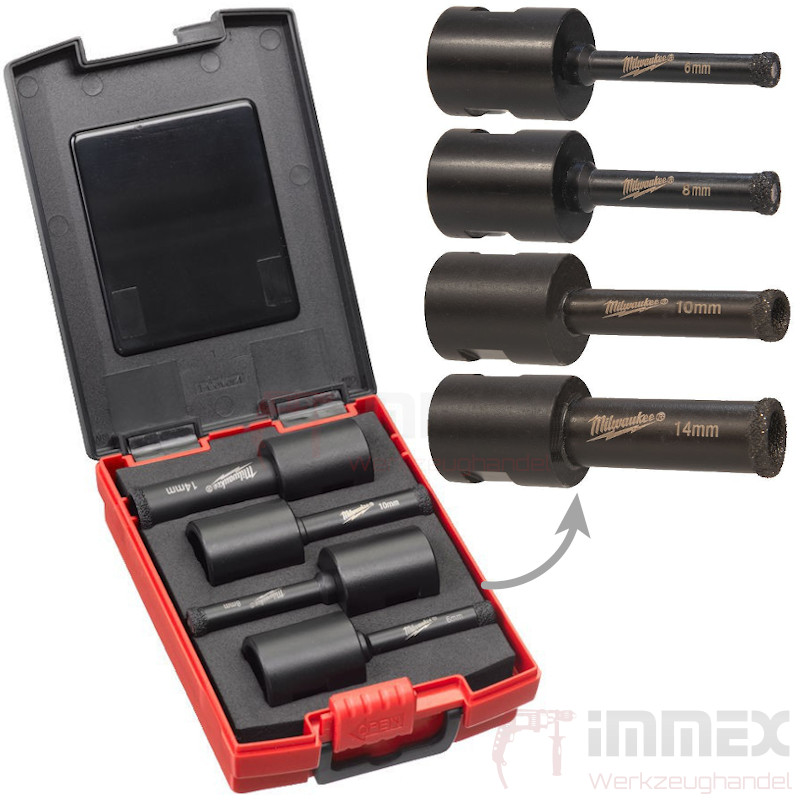 Diamant Fliesenbohrer Set 5-tlg 6/8/10mm M14 im Koffer