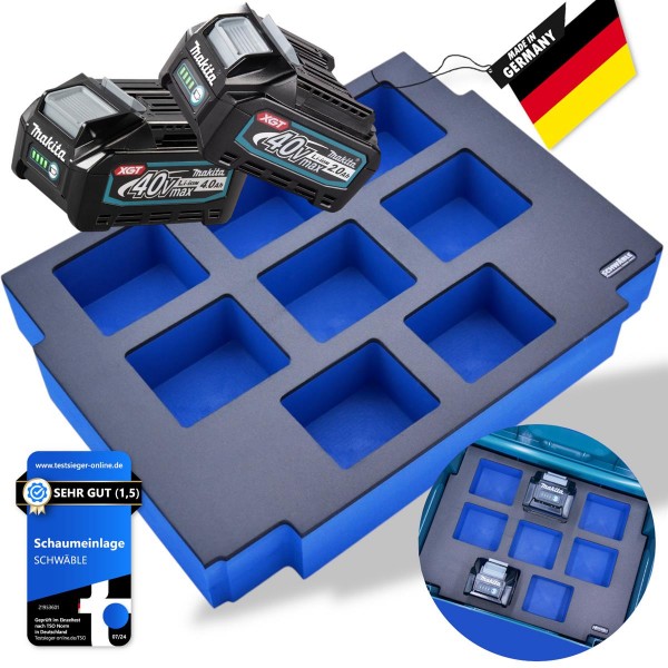 SCHWÄBLE® Schaumeinlage Schaumstoffeinlage für Makita Akkus Akkupack 40V 2,5-4Ah