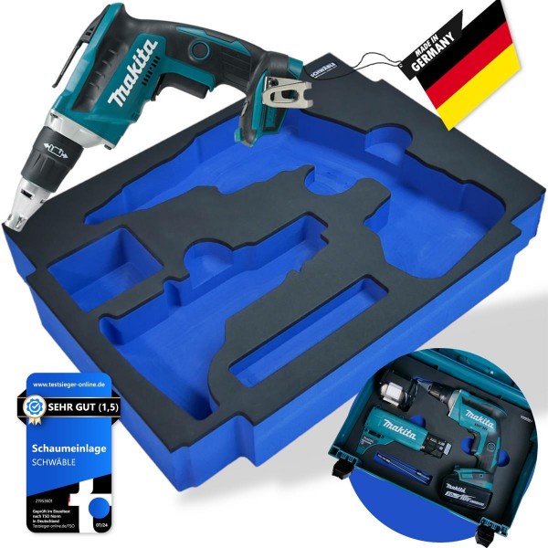 Makita Akku-Schnellbauschrauber 18V DFS452SZ + Schwäble Schaumstoffeinlage