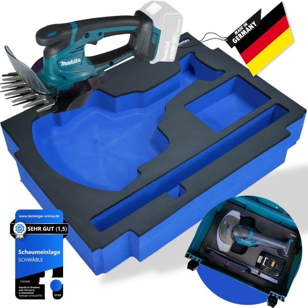 Makita Akku-Grasschere 18V DUM604SZ + Schwäble Schaumstoffeinlage + MAKPAC