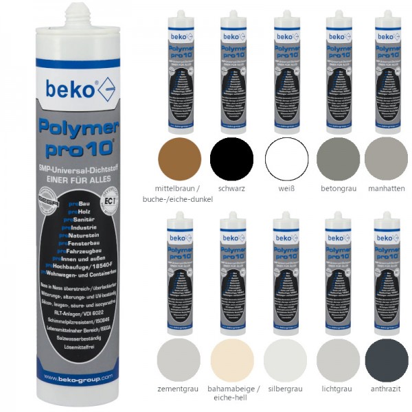 Beko Universal Dichtstoff Polymer pro10 310ml SMP weiß braun schwarz anthrazit