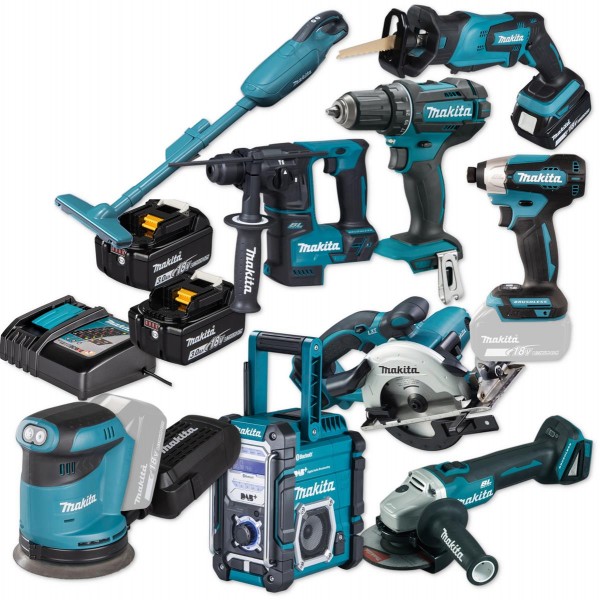 Makita Akku Combo Set 18V XXL DSS501 DMR112 DCL181 DHR171 DGA504 DBO180 DTD157