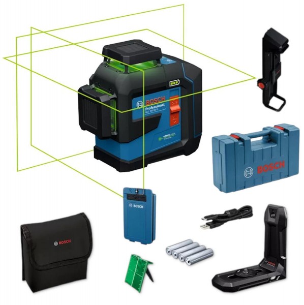 Bosch Linienlaser Kreuzlinienlaser 360° GLL 80-33 G+LB10+DK20+BA3.7V XL+Koffer