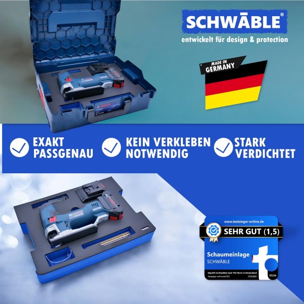 SCHWÄBLE® Schaumeinlage Schaumstoffeinlage für Bosch Akku-Stichsäge GST18V-155S