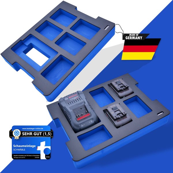 SCHWÄBLE® Schaumeinlage Schaumstoffeinlage Bosch Akku-Starter-Set GAL1880 4-5Ah