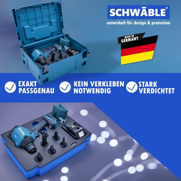 SCHWÄBLE® Schaumeinlage Schaumstoffeinlage für Makita Akku-Ausbläser DAS180