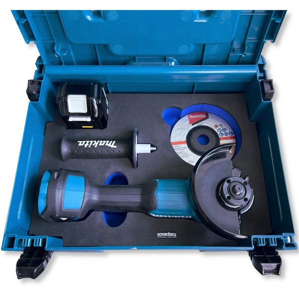 Makita Akku-Winkelschleifer 18V 125mm DGA504SZ + Schwäble Schaumstoffeinlage