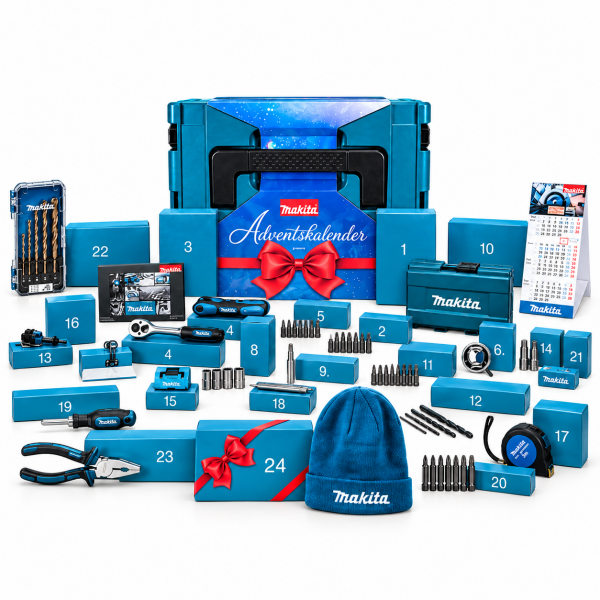 Makita Adventskalender 2026 - 24 Teile im MAKPAC Werkzeugkoffer
